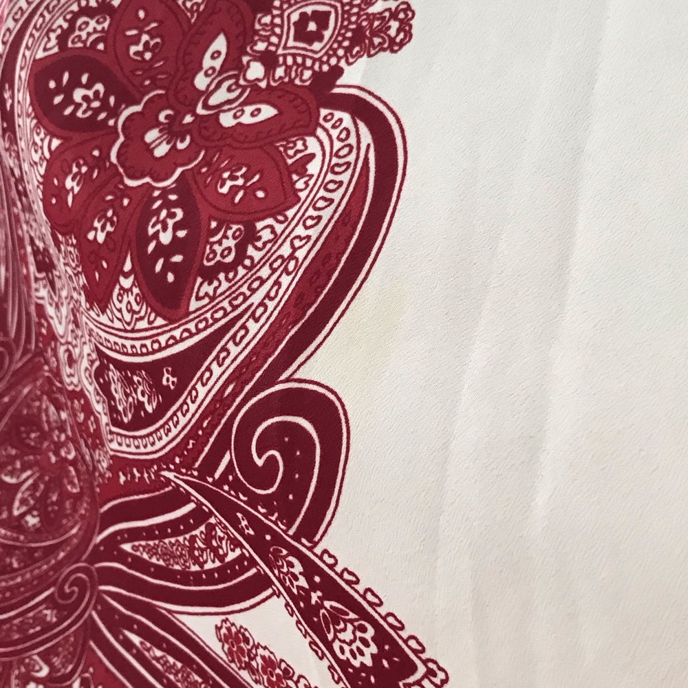 SOLDOversized maroon and white blouse - Picture 5 of 6